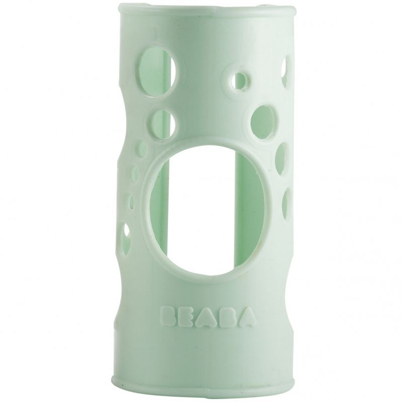 Housse de protection en silicone pour biberon en verre Poudré bleu Béaba