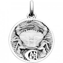 Médaille signe Cancer (or blanc 750°)  par Becker