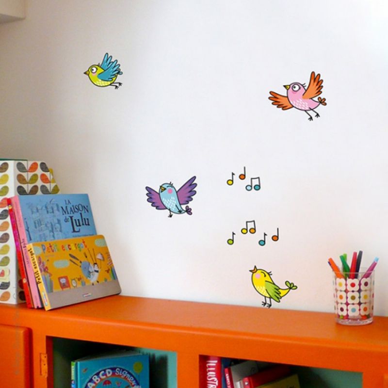 Stickers muraux Oiseaux le chant d'avril Série-Golo