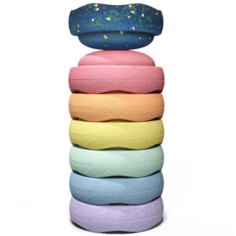Jeu de motricité Spring Special Mini rainbow pastel (7 blocs) Stapelstein Produit 1