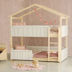 Lit cabane superposé Star Light 2 finition laquée (coloris au choix)