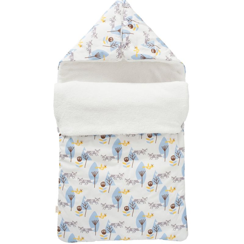 Nid d'ange passe sangle chaud en coton bio Renard bleu (80 cm) Fresk
