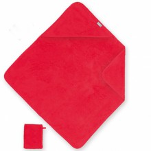 Cape de bain et gant rouge (75 x 75 cm)  par Coolay