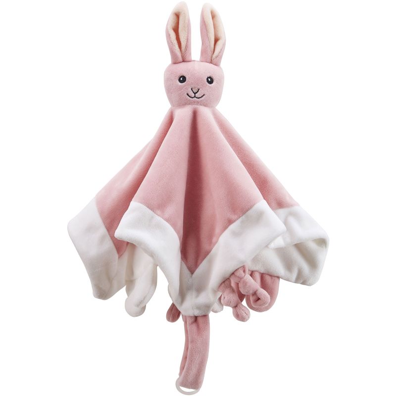 Doudou plat attache sucette lapin rose Edvin Kid's Concept