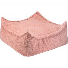 Pouf Ottoman Square Guava Pink molletonné - Wigiwama