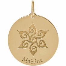 Médaille Maëline personnalisable 18 mm (or jaune 750°)  par Je t'Ador