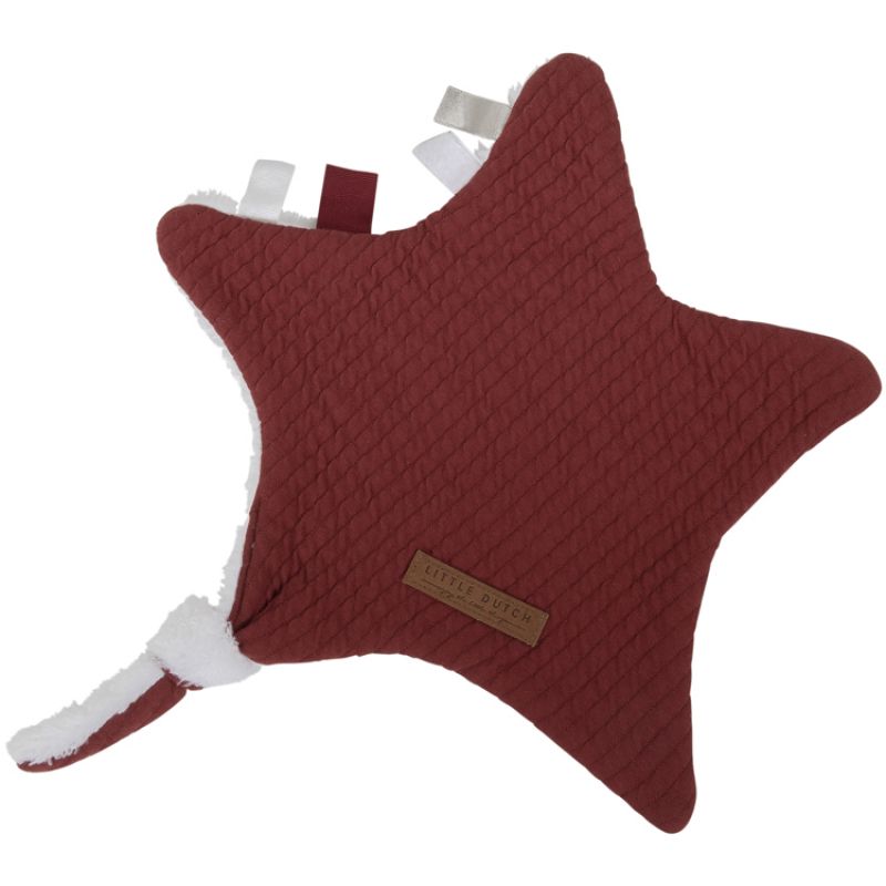 Doudou attache sucette Etoile Pure indian red Little Dutch