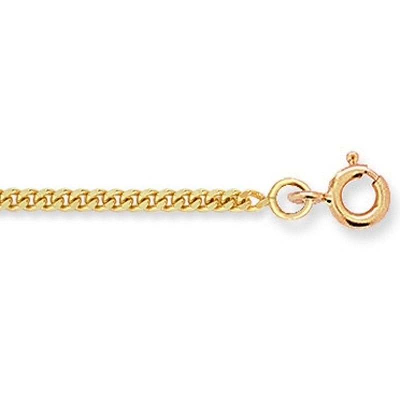 Chaîne maille gourmette diamantée 40 cm (or jaune 750°)  Berceau magique bijoux