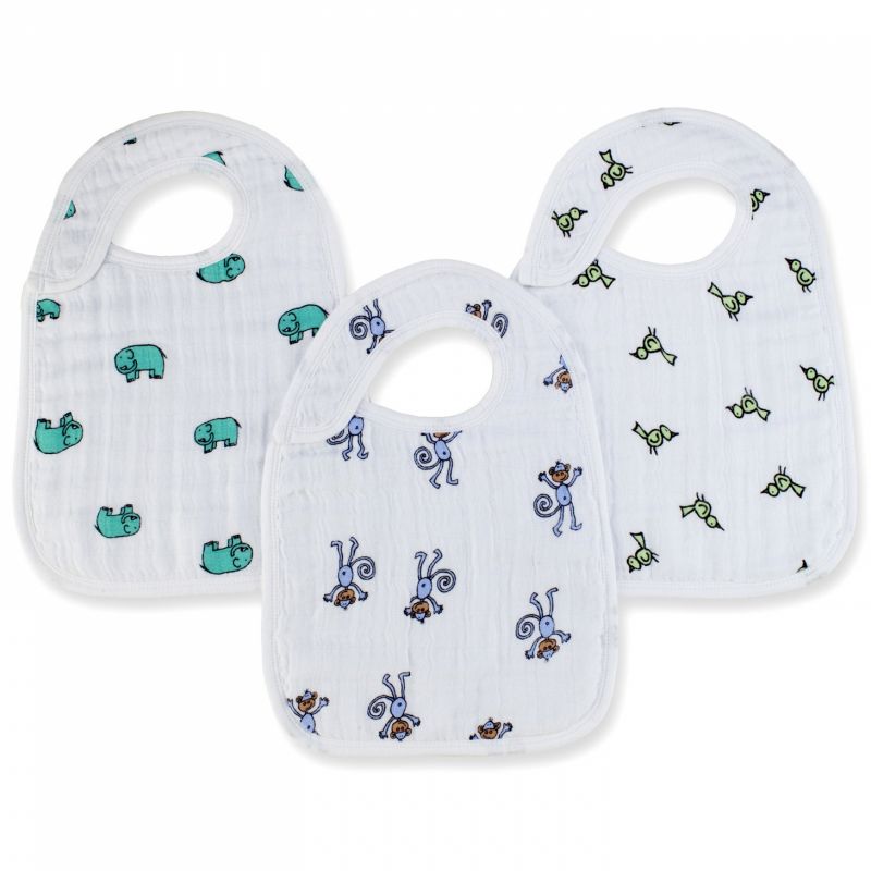 Lot de 3 bavoirs Nibble animaux Jungle jam aden + anais