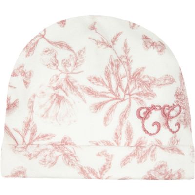 Bonnet de naissance en coton blanc Toile de Jouy Tartine et Chocolat