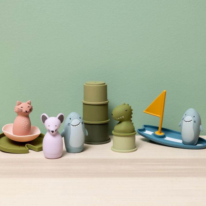 Jouets de bain gobelets empilables Mr. Dino Trixie Ambiance 3