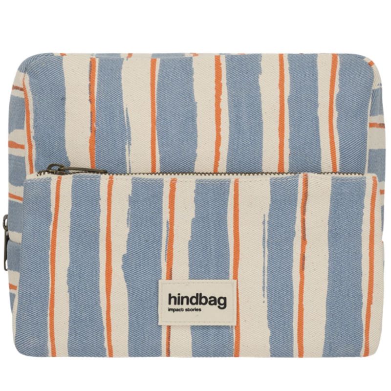 Trousse de toilette XL Alix Rayures Larges Bleu Hindbag Produit 1