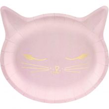 Lot de 6 assiettes chaton  par Party Deco