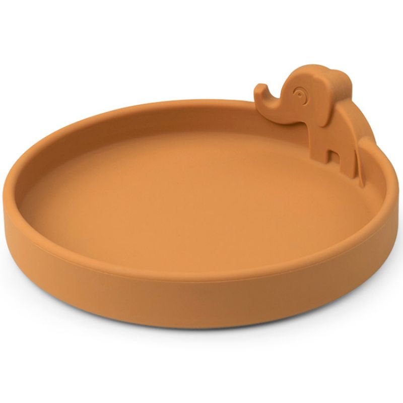Assiette en silicone Elphee moutarde Peekaboo Done by Deer