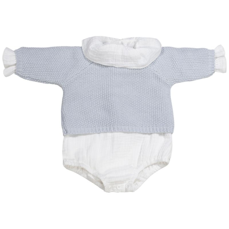 Ensemble 3 pièces en tricot bleu (0-1 mois) Pasito a pasito Produit 1