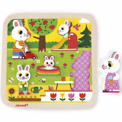Puzzle à encastrement Chunky Jardin Janod
