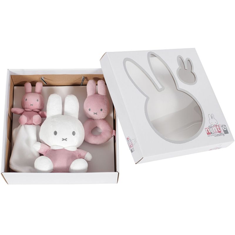 Coffret cadeau de naissance Miffy Rose Velours Pioupiou et Merveilles