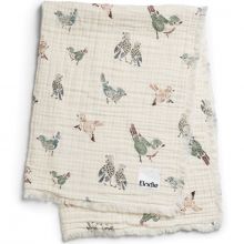 Couverture en coton froissé Feathered Friends (70 x 100 cm)  par Elodie Details