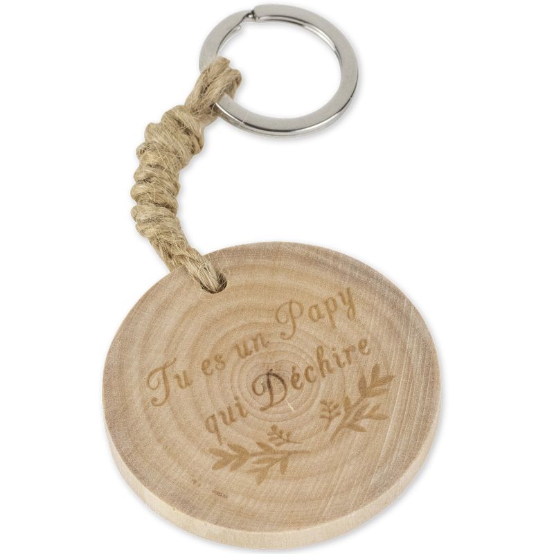 Porte-clés en bois Tu es un Papy qui déchire Arty Fêtes Factory