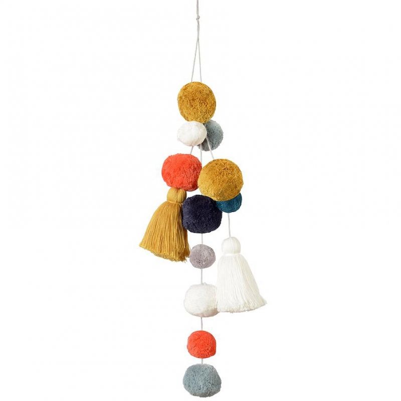 Décoration à suspendre Pompons multicolore Kikadu