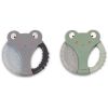 Lot de 2 anneaux de dentition animaux gris et vert - Filibabba