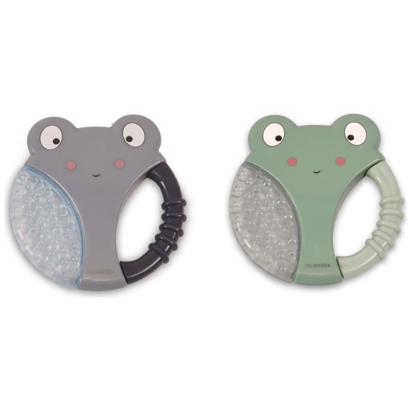 Lot de 2 anneaux de dentition animaux gris et vert Filibabba Produit 1