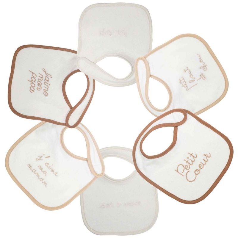 Lot de 6 bavoirs premier âge Brodé Trois Kilos Sept Produit 1