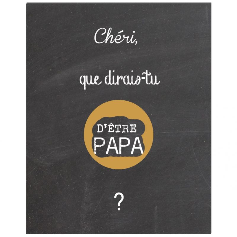 Carte à gratter Annonce de grossesse Chalkboard Papa (8 x 10 cm) Les Boudeurs