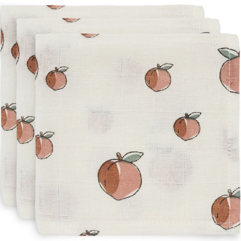Lot de 3 mini langes hydrophiles Peach pêche (31 x 31 cm) Jollein
