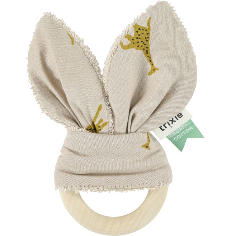 Anneau de dentition en bois et coton bio Groovy Girafe Trixie
