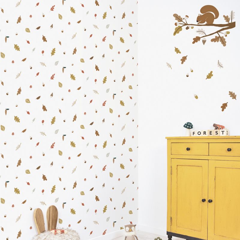 Papier peint intissé Forest Happiness feuilles d'automne (10 m) Lilipinso Ambiance 2