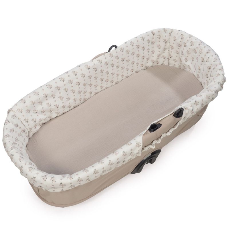 Housse de nacelle avec élastiques + Drap-housse pour nacelle Botton Fleurs Walking Mum Produit 1