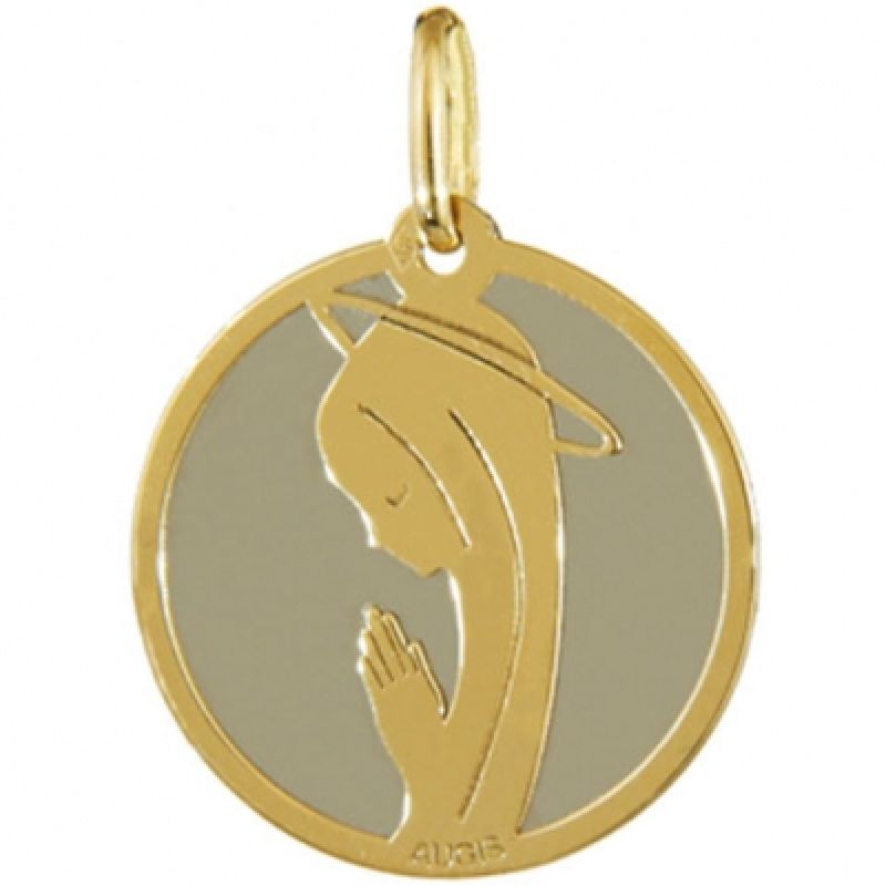Médaille de la Vierge (or jaune 750° et acier) Maison Augis