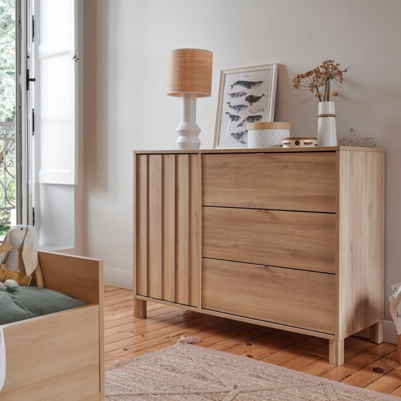 Commode 1 porte 3 tiroirs avec plan à langer Calypso Galipette Ambiance 4