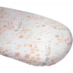 Drap housse en coton bio Yukari Peach pour landau (72 x 33 cm) - Kadolis