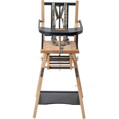 Chaise haute transformable Marcel hybride anthracite