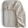 Drap housse en mousseline de coton Fog (100 x 40 cm) - Mushie