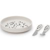 Set assiette et couverts en silicone Dalmatian Dots - Elodie
