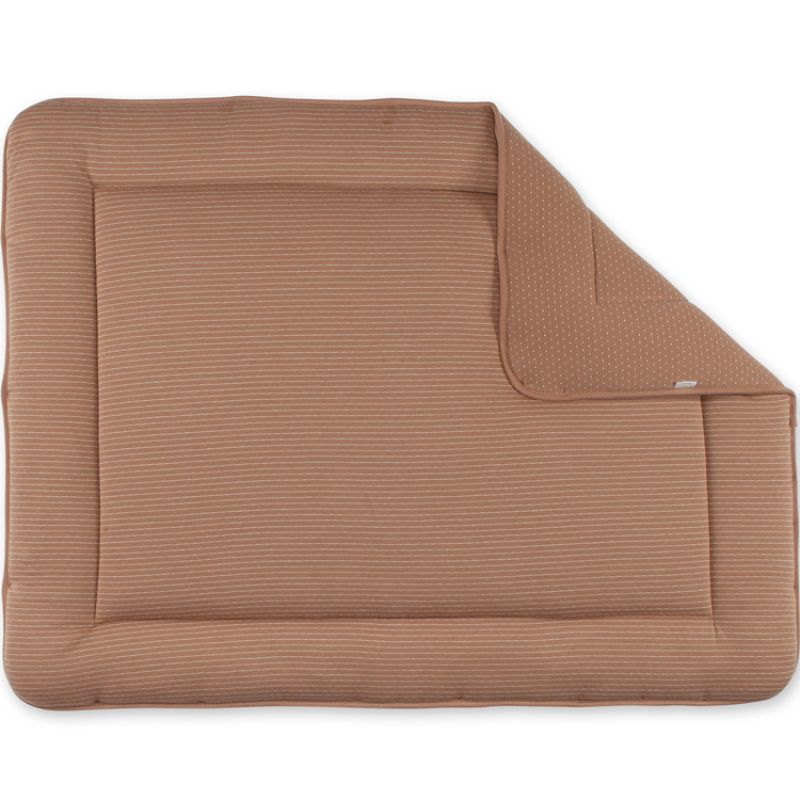 Tapis de jeu réversible Jersey Stripe Dunes marron (75 x 95 cm) Bemini