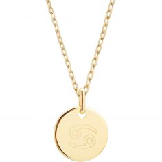 Collier chaîne médaille Cancer personnalisable (plaqué or) - Petits trésors