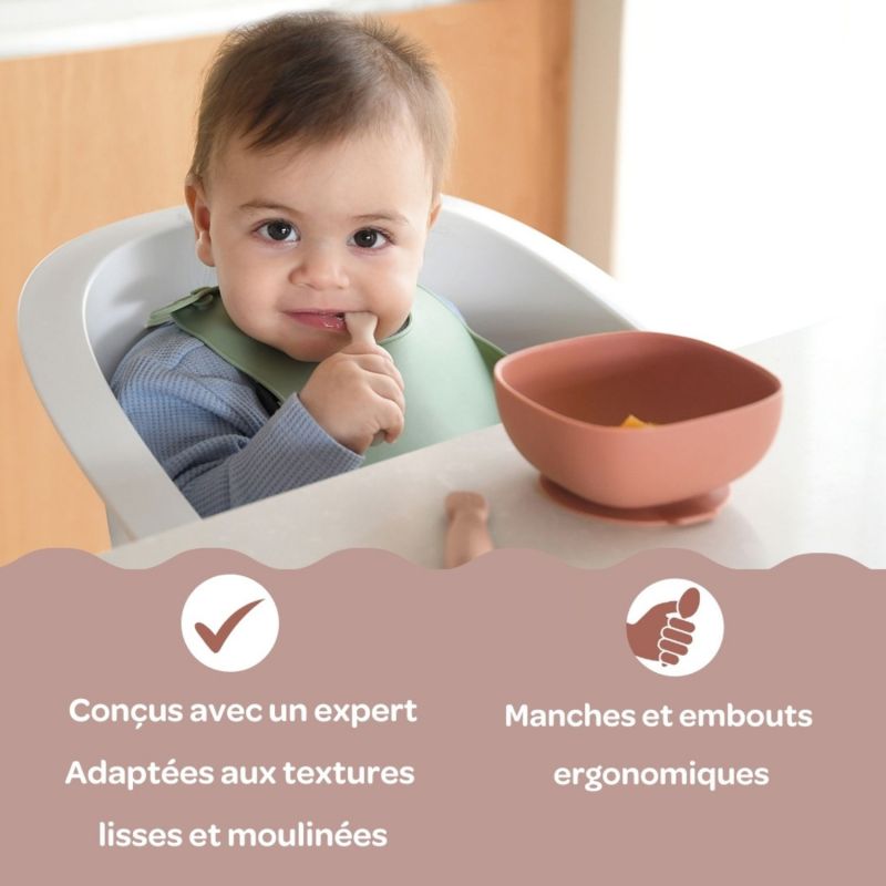 Lot de 2 précuillères en silicone Barbe à papa et Guimauve Béaba Ambiance 6