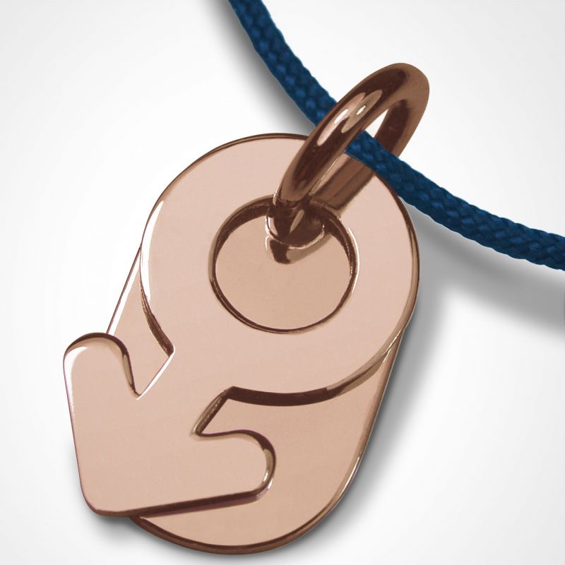 Collier cordon symbole garçon (or rose 750°) Mikado