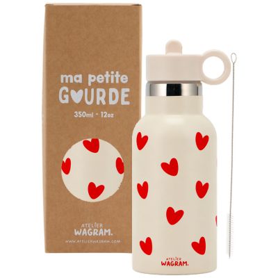 Gourde isotherme Crème-Cœurs Rouges (350 ml) Atelier Wagram