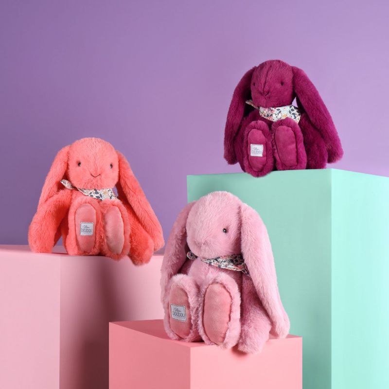 Peluche Lapin Fleurette Prune (35 cm) Doudou et Compagnie Ambiance 5