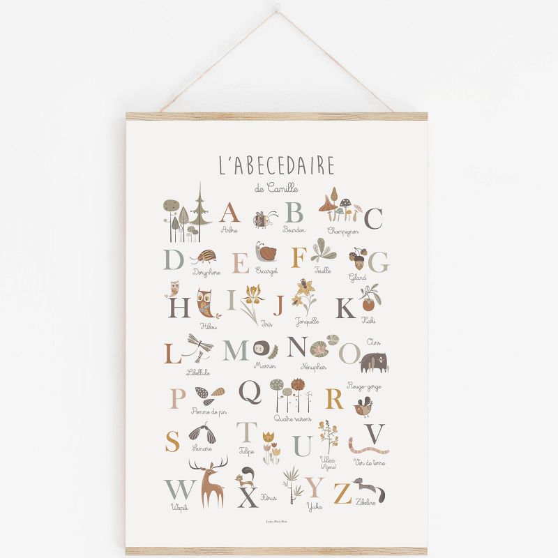 Affiche A3 Abécédaire de la nature avec support (personnalisable) Lutin Petit Pois