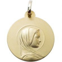 Médaille Vierge jeune personnalisable (or jaune 375°)  par Aubry-Cadoret