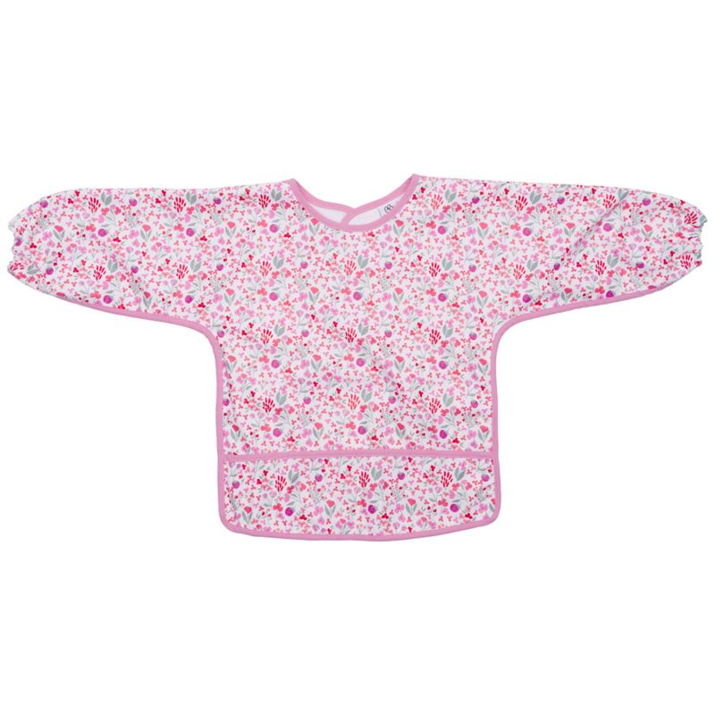 Bavoir-tablier tissu imperméable manches bouffantes liberty rose (6-24 mois) BB & Co Produit 1