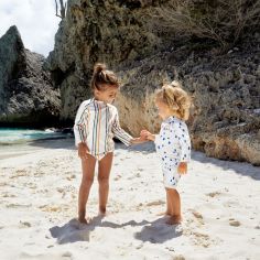 T-shirt anti-UV Spots blue-nature (25-36 mois)