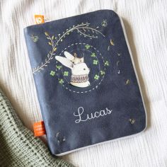 Protège carnet de santé lapin couronne (personnalisable)