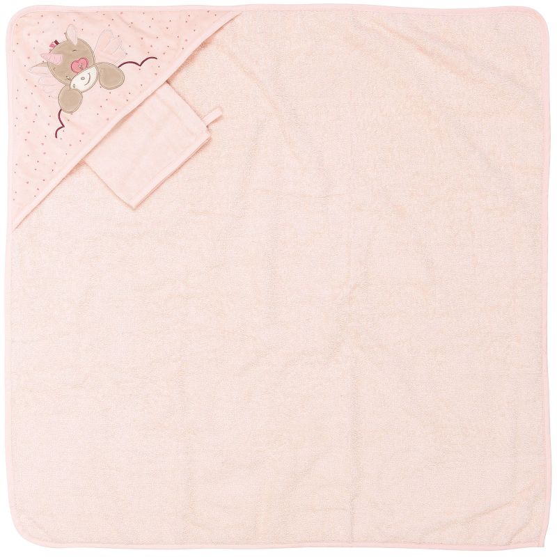 Cape de bain et gant Nina, Jade et Lili (75 x 75 cm) Nattou